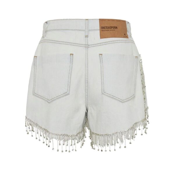 One Teaspoon Razzle Dazzle Trucker Mid Waist Relaxed Denim Shorts Size 27 NWT - Picture 6 of 10